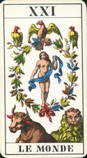 09966 Tarot de Besancon Muller 21 Le Monde