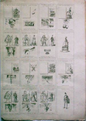 100098 Andruckbogen Wahrsagekarte Frankreich Karton